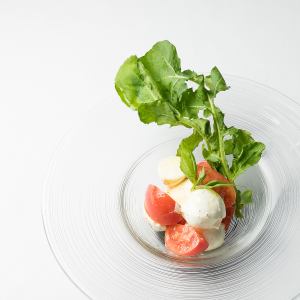 Arrived by air Burrata cheese and tomato caprese