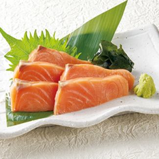 Salmon sashimi/squid somen
