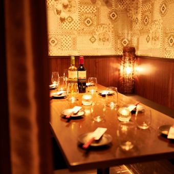 Our private rooms are warmly lit with indirect lighting and provide a relaxing space.
