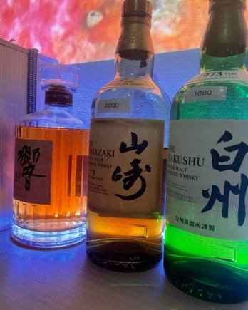 야마자키, 하쿠슈, 히비키, 마시기 비교 1500엔 【안주 첨부】 코스(첫회만)