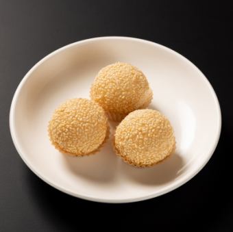 1 sesame dumpling with black sesame paste