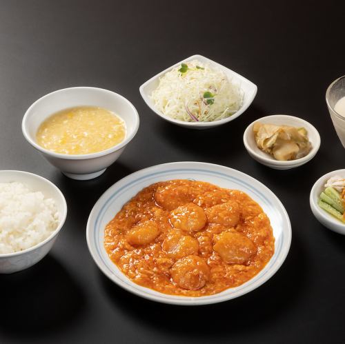 Shrimp chili set meal