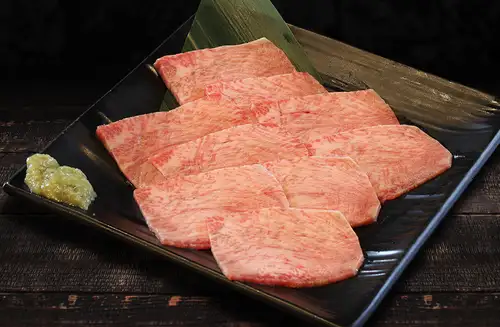 Seafood platter / Japanese Black Wagyu beef tongue sashimi