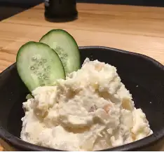 Smoked pickled radish potato salad