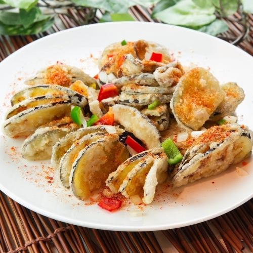 揚げ茄子と椎茸のコショウかけ