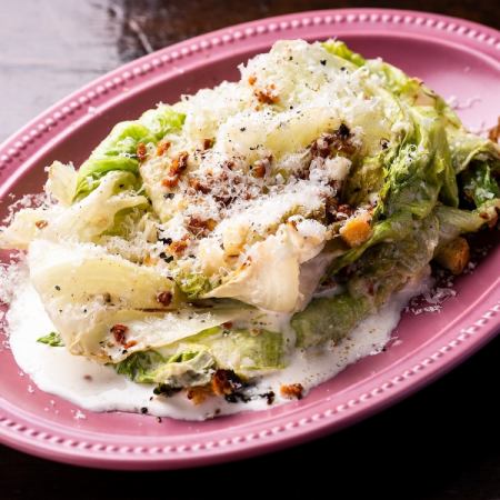 Baked Caesar salad with 1/2 lettuce