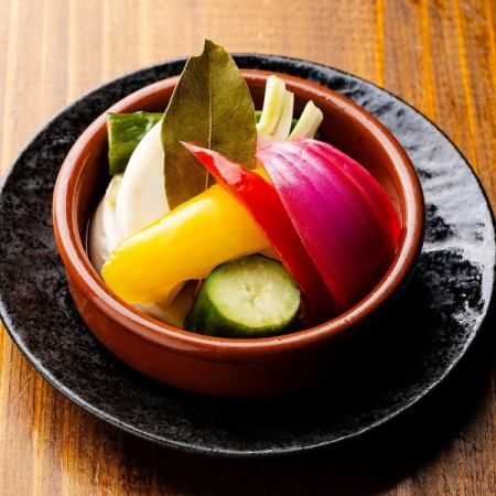 Homemade pickles of seasonal vegetables