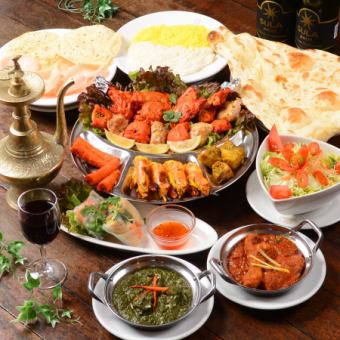 Premium Asian Course [2 hours all-you-can-drink & all-you-can-eat naan and saffron rice] (includes biryani)