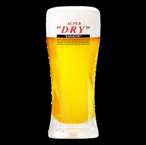 【アサヒスーパードライ】生ビール（中）418円（税込）～　◎男気サイズもご用意しております！
