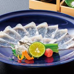 Tiger pufferfish sashimi
