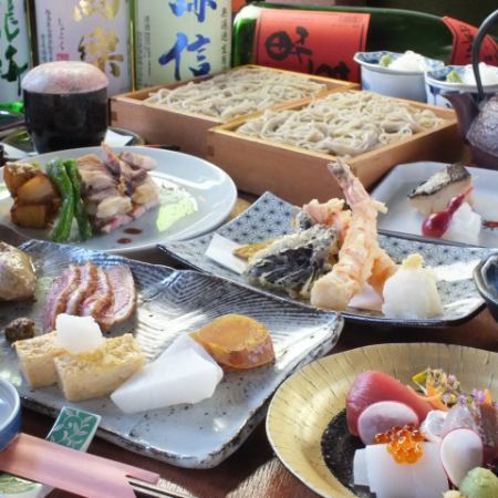 【公司宴會用】Hifumi 2小時無限暢飲套餐，包括我們著名的手工蕎麥麵，總共7道菜6,500日元～（含稅）