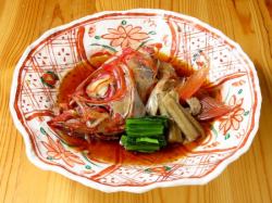 Simmered red sea bream