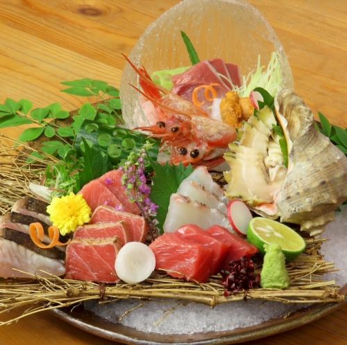 Sashimi carefully selected by the owner