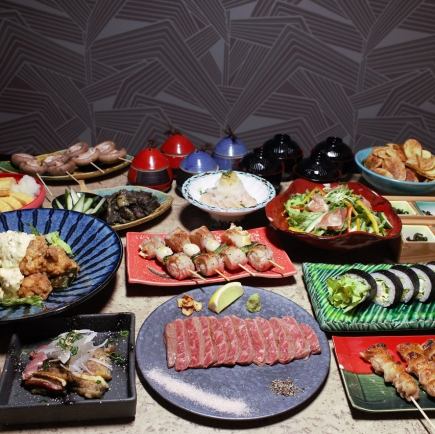 【プレミアム花鳥コース】宮崎牛・豚・鶏や季節の料理を13品堪能。3時間飲放付き生ビール無制限