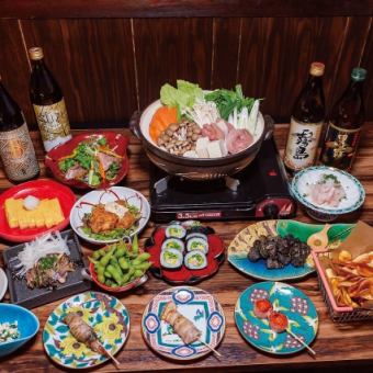 【選べる鍋コース】宮崎牛・豚・鶏や季節の料理など3時間飲放付き生ビール無制限6000円