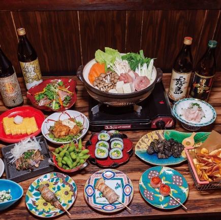 【選べる鍋コース】宮崎牛・豚・鶏や季節の料理など3時間飲放付き生ビール無制限6000円