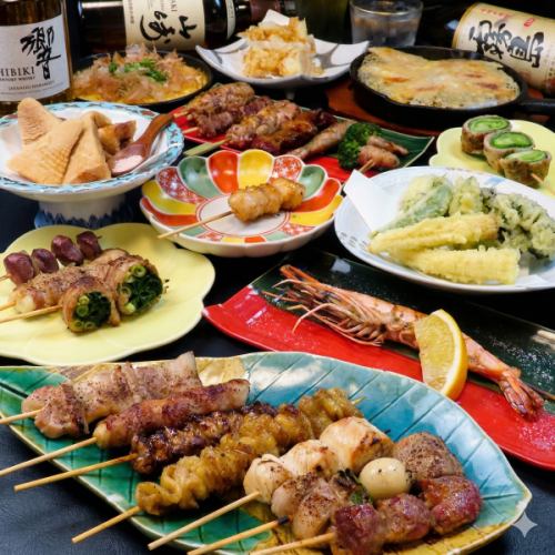 【厳選素材】宮崎赤鶏や都城産お米豚など王道から創作串まで30種以上◆多彩な郷土料理を居酒屋で堪能!