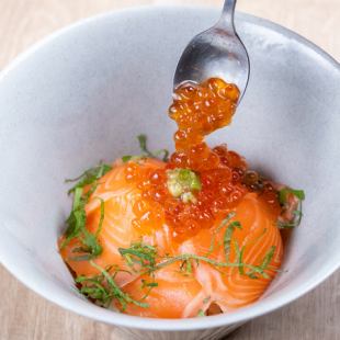 Salmon and salmon roe parent-child meal