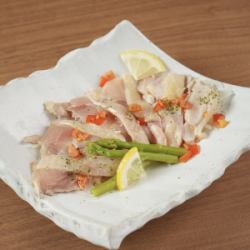 伊達鶏とアスパラのカルパッチョ