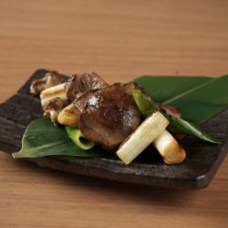 ハツとねぎの胡椒焼き