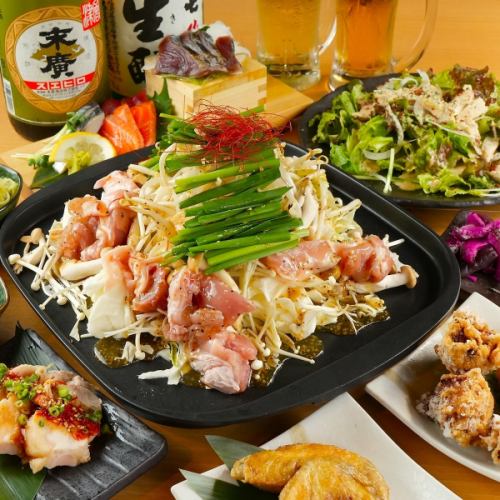 Our banquet courses, featuring carefully selected tuna and Date chicken, include all-you-can-drink and start from 3,500 yen.
