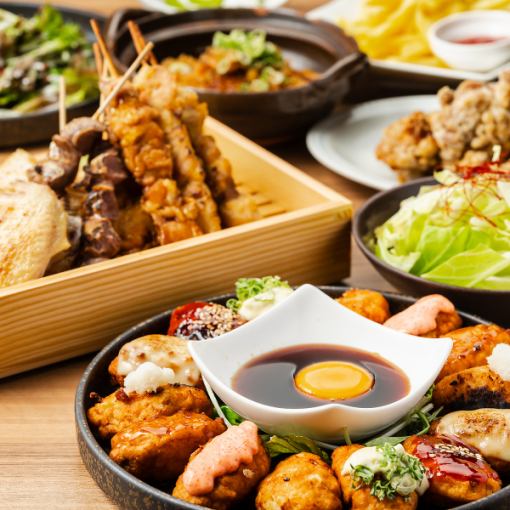 [Popular with girls' parties] Delicious meatballs, yakitori, and two kinds of salad! Includes 180 minutes of all-you-can-drink ● Yakitori & three kinds of meatballs course 4499 →