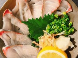 Live striped mackerel with ponzu sauce