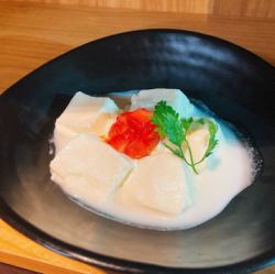 Handmade almond tofu