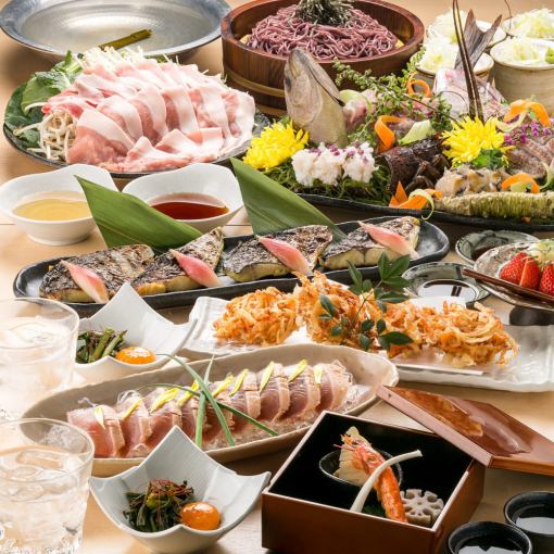 (B) [2.5 hours all-you-can-drink included] Hiroshima specialties, seafood, and local chicken hotpot ◎ Take course, 9 dishes total [5500 yen → 4500 yen]