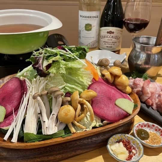 [Veg hotpot debut course] ☆Draft beer also OK! 120 minutes all-you-can-drink included ☆4500 yen