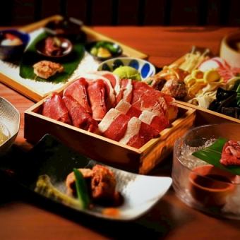 【ラムしゃぶ会席フルコース】 道外のお客様の接待や会食に最適　名物生しゃぶ雲丹醤油付
