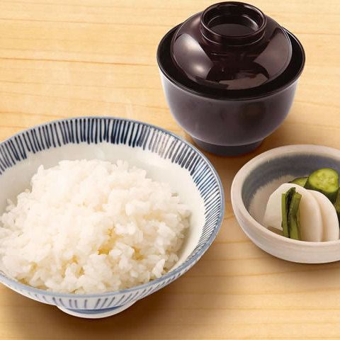 Rice set (rice, miso soup, pickles)