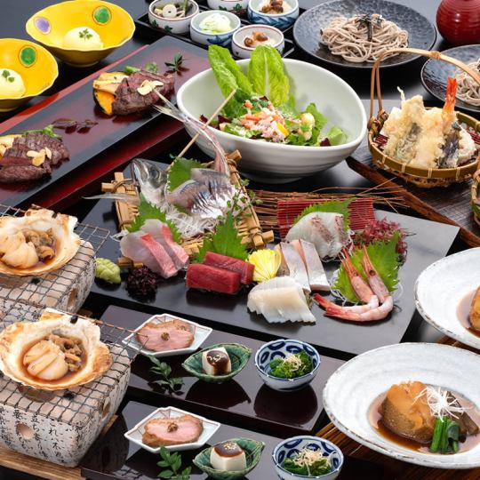 Kizuna Course (2 hours of all-you-can-drink included, 9 dishes per person) 6,500 yen (tax included)