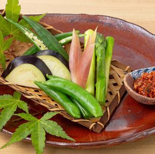 もぎたて夏野菜盛り合わせ 金山寺味噌添え