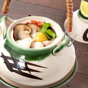 Matsutake mushroom earthenware pot