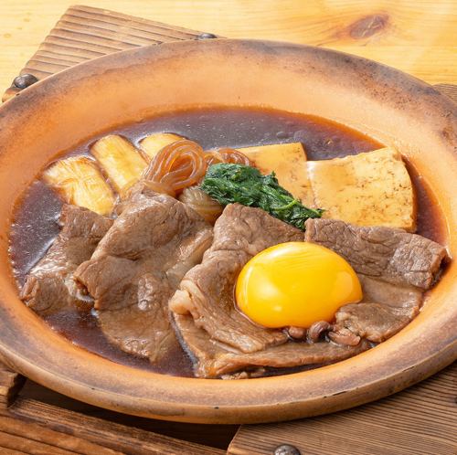 Japanese Black Beef Sukiyaki in a Ceramic Pot
