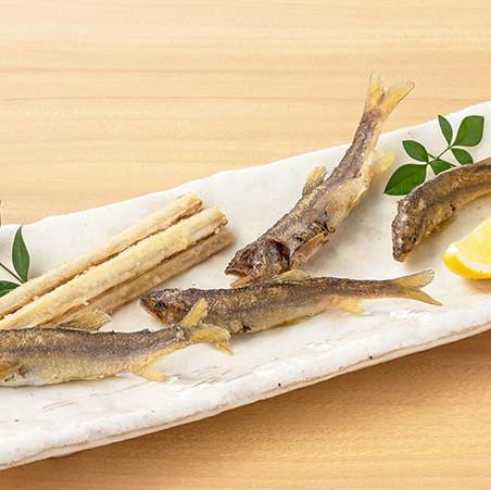 若鮎と新ごぼう唐揚げ