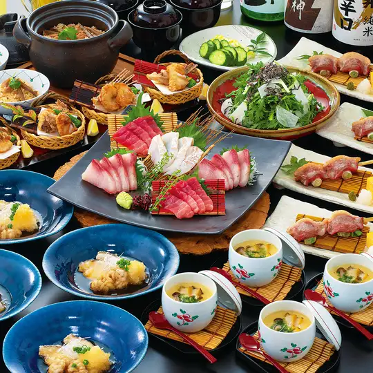 [11/1～]【伝統和食のご馳走コース】樽生ビールOK！2時間飲み放題付き《お一人様お料理7品》