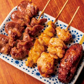 鶏串5本盛り 塩ダレ/熟成ダレ