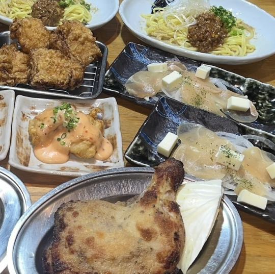 【浄心店８月限定☆】骨付鳥・からあげ＆限定メニュー3,500円120分飲み放題付き全７品コース☆