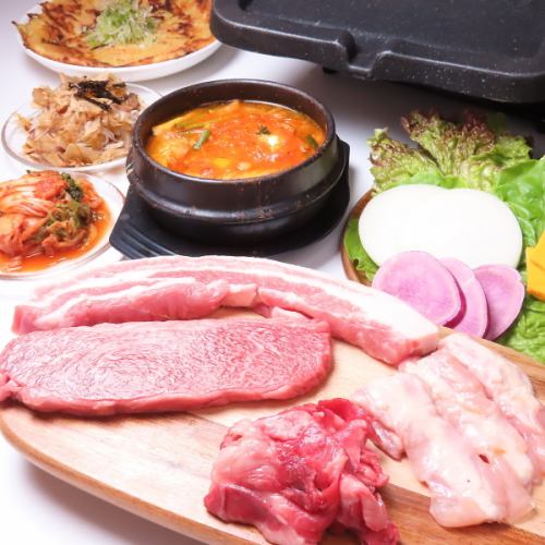 焼肉屋の肉ギョプサルを堪能！一善コラボコース　＊お料理6品+90分飲み放題付き 6,000円（税込）