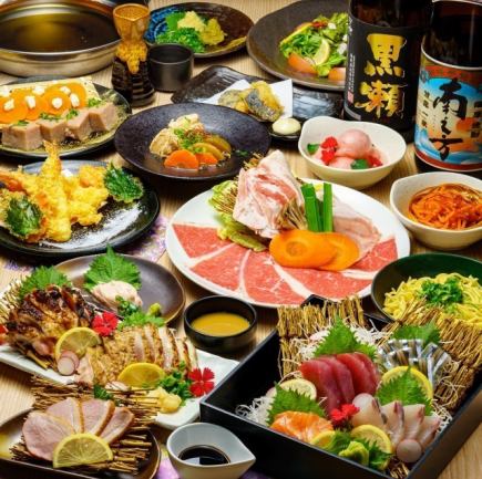 【豪華宴会2.5H生付飲放題】地鶏豪快焼きや地鶏たたき等全13品鍋有『豪華コース』6500→4500円♪