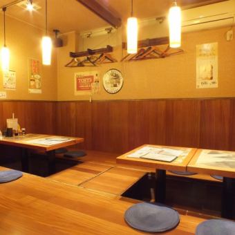 The slightly raised digging seat will be a private room for 5 people or more ♪