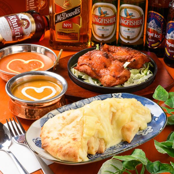 【本格インド料理をキランで】チーズナン、バターチキンカレー、タンドリーチキン(税込)