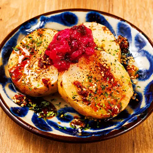 長芋ホクホク焼き 梅くらげのせ
