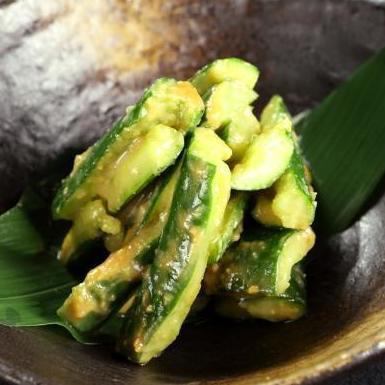 spicy miso cucumber