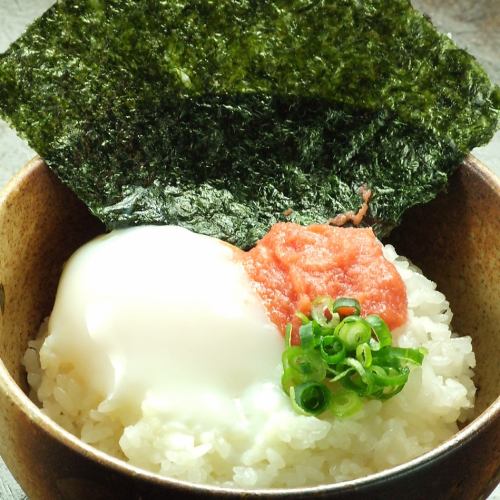 Rice with mentaiko hot spring egg