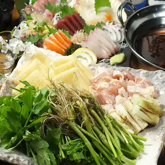 【3】仙台せり鍋付【一押しプラン】人気の料理8品＋飲放120分付！5000円（税込）