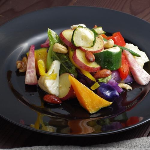 彩野菜の瞬間真空蒸白トリュフオイルサラダ 小