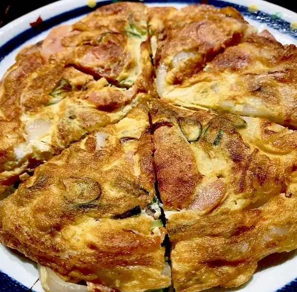 新玉ねぎとチョリソーの台湾風チヂミ